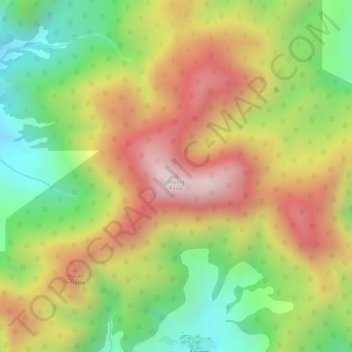 Mapa topográfico Mount Patoc, altitud, relieve