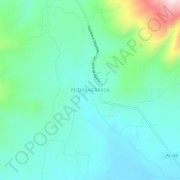 Mapa topográfico PIEDRA HERRADA, altitud, relieve