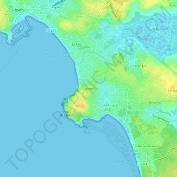 Mapa topográfico Vallières, altitud, relieve