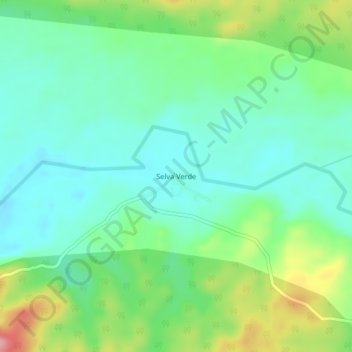 Mapa topográfico Selva Verde, altitud, relieve