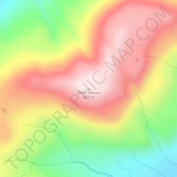 Mapa topográfico Mont Bureau, altitud, relieve