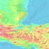 Mapa topográfico Izabal, altitud, relieve