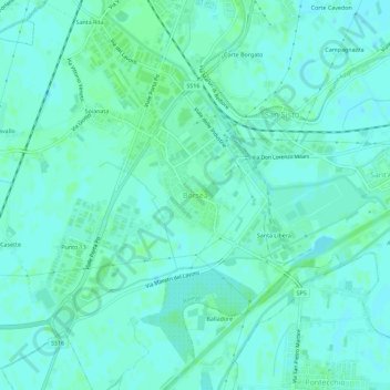 Mapa topográfico Borsea, altitud, relieve