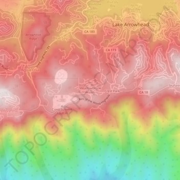 Mapa topográfico Meadowbrook Woods, altitud, relieve