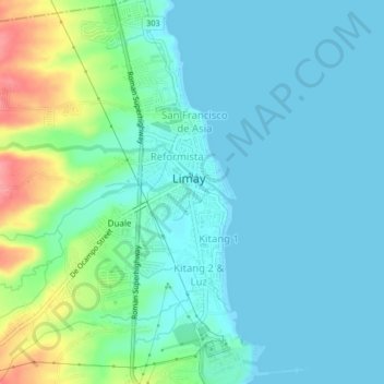 Mapa topográfico Townsite, altitud, relieve