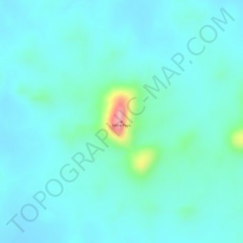 Mapa topográfico Mitre Peak, altitud, relieve