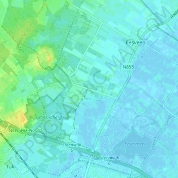 Mapa topográfico De Bult, altitud, relieve