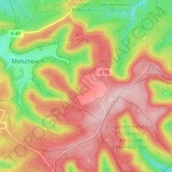 Mapa topográfico Stüterhof, altitud, relieve