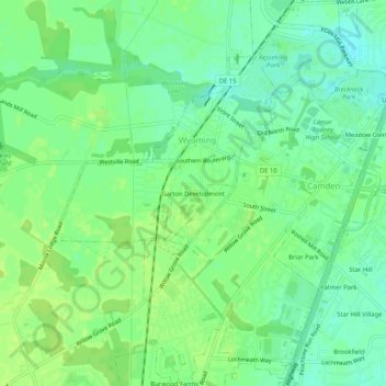 Mapa topográfico Garton Development, altitud, relieve