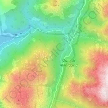 Mapa topográfico Mata de Albergaria, altitud, relieve
