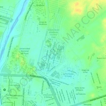Mapa topográfico AP, altitud, relieve