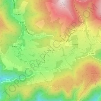 Mapa topográfico Les Jouys, altitud, relieve