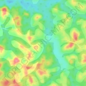 Mapa topográfico Kong, altitud, relieve