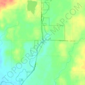 Mapa topográfico Dudley, altitud, relieve