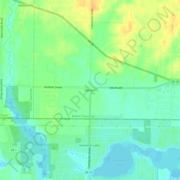 Mapa topográfico Allenton, altitud, relieve
