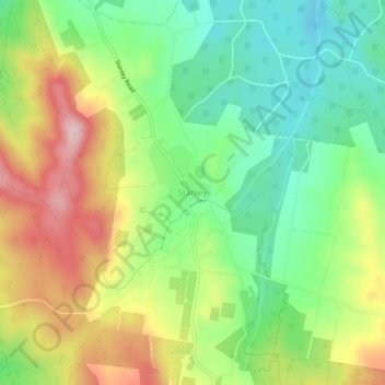 Mapa topográfico Stanley, altitud, relieve