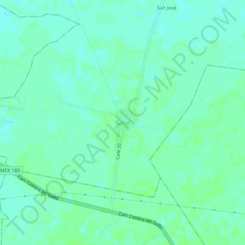 Mapa topográfico Sahé, altitud, relieve