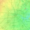 Mapa topográfico Houston, altitud, relieve
