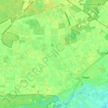 Mapa topográfico Vlaas, altitud, relieve