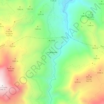 Mapa topográfico La Mojonera, altitud, relieve