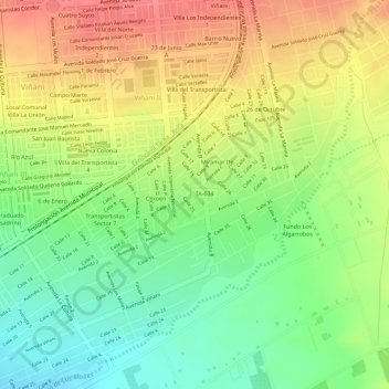 Mapa topográfico 46, altitud, relieve