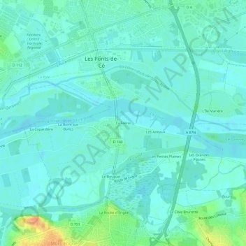 Mapa topográfico La Filerie, altitud, relieve