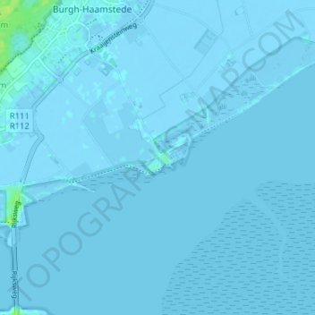 Mapa topográfico Burghsluis, altitud, relieve