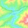 Mapa topográfico Coello Cocora, altitud, relieve