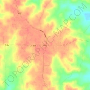 Mapa topográfico Lono, altitud, relieve