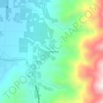 Mapa topográfico Dapongpong, altitud, relieve