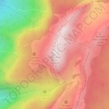 Mapa topográfico La Grande Sure, altitud, relieve