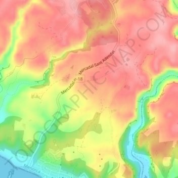 Mapa topográfico es Sendet, altitud, relieve