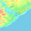 Mapa topográfico Port Alfred, altitud, relieve