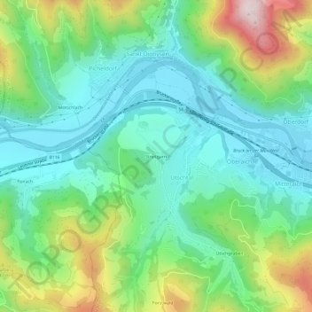 Mapa topográfico Streitgarn, altitud, relieve