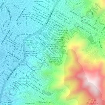 Mapa topográfico 46, altitud, relieve
