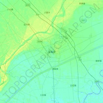 Mapa topográfico 滨海县, altitud, relieve