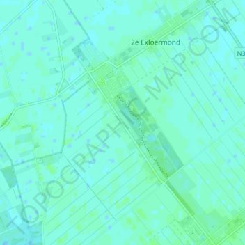 Mapa topográfico Exloërkijl, altitud, relieve