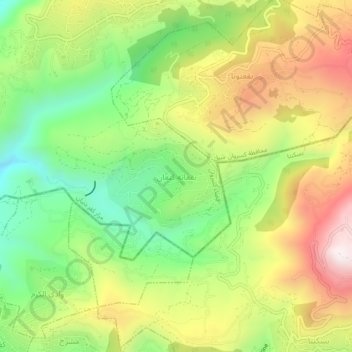 Mapa topográfico Beqaatet Kenaan, altitud, relieve