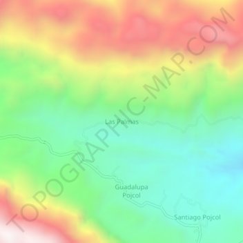 Mapa topográfico Las Palmas, altitud, relieve
