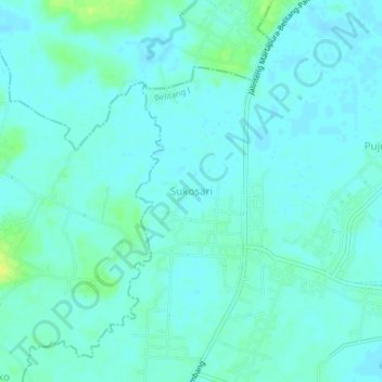 Mapa topográfico Sukosari, altitud, relieve