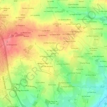 Mapa topográfico Le Pirot, altitud, relieve