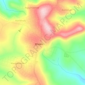 Mapa topográfico Ngqamakhwe, altitud, relieve