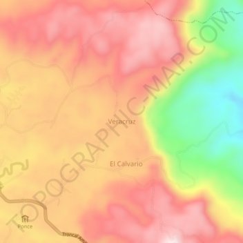 Mapa topográfico Veracruz, altitud, relieve