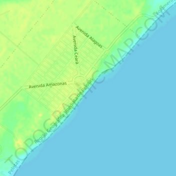 Mapa topográfico Balneário dos Prazeres, altitud, relieve