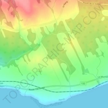 Mapa topográfico Lac à Jack, altitud, relieve