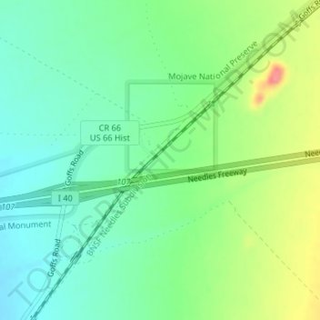 Mapa topográfico Fenner, altitud, relieve