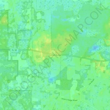 Mapa topográfico Slones Ridge, altitud, relieve