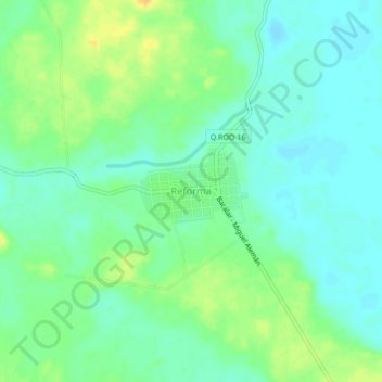Mapa topográfico Reforma, altitud, relieve