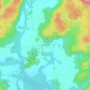 Mapa topográfico Glen Almond, altitud, relieve