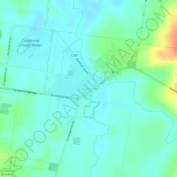 Mapa topográfico Carisbrook, altitud, relieve